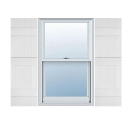 Ekena Millwork 14-in. W x 63-in. H Mid-America Vinyl, Standard Size Four Board Joined Shutters, 117, Bright White, PR 00031463117